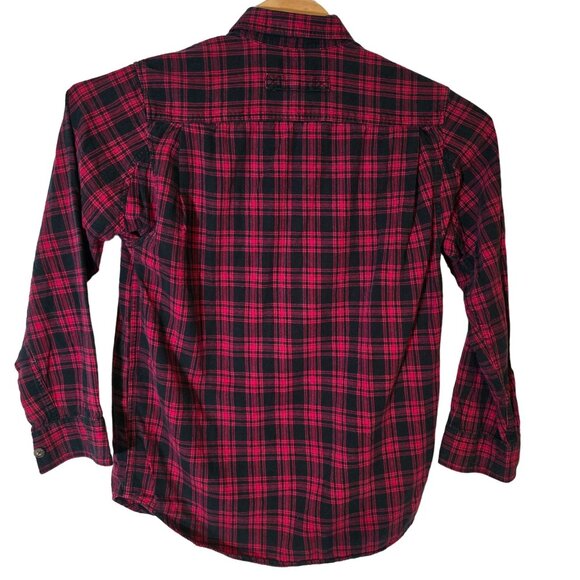 Duluth Trading‎ Company Button Up Flannel Shirt Medium Men's Red Black Plaid - Picture 3 of 5
